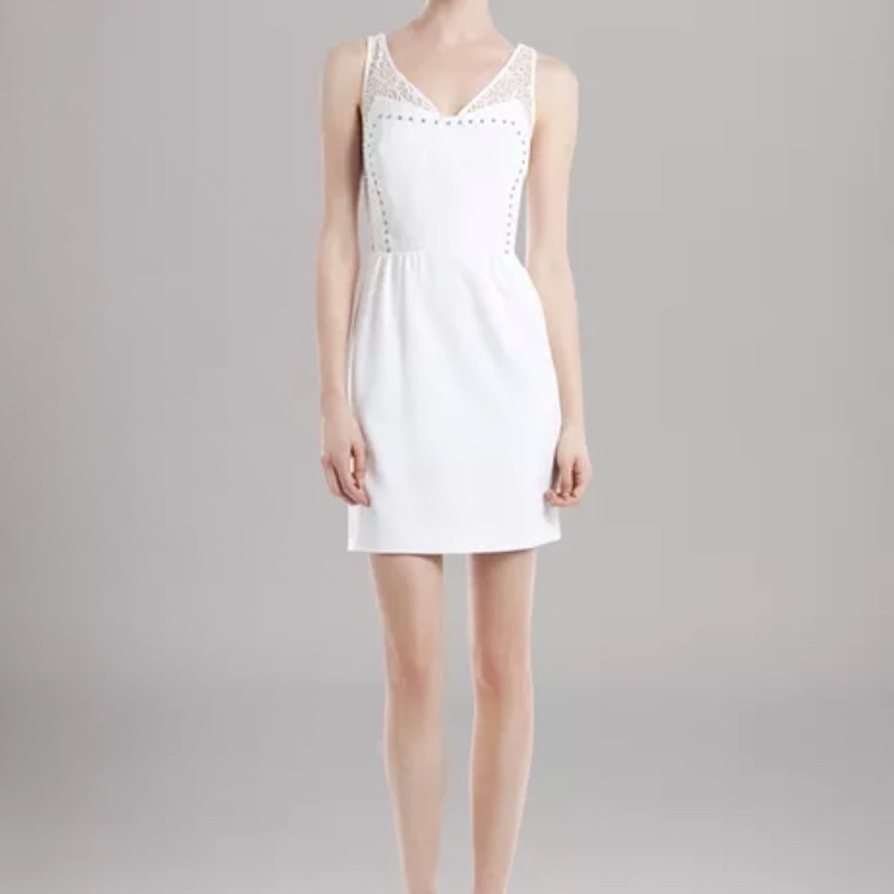 SOLD
White Mini Dress with Lace and Stud details